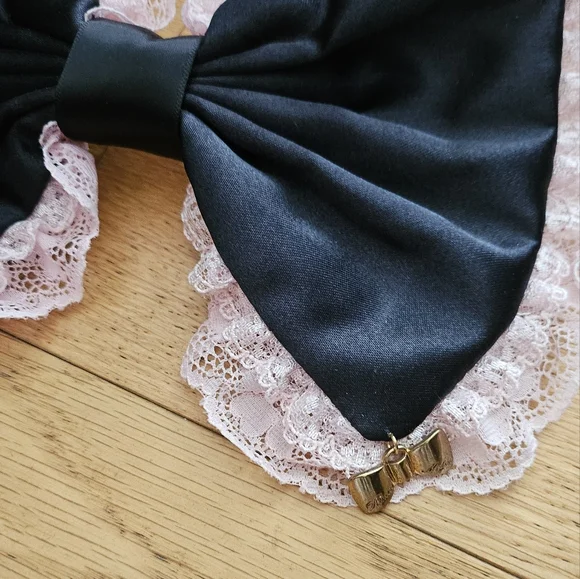 Ma*rs Princess Melody Agejo Gyaru Sweet Lolita Oversized Pink And Black Barette - Picture 7 of 7